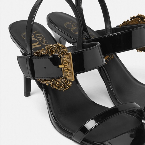 Versace Jeans Collection Shoes - Versace Jeans Collection Elegant Black and Gold Heels